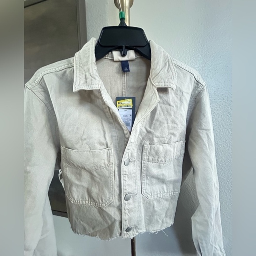 NWT Universal Thread Cropped Khaki Button-Up Utility Jacket
